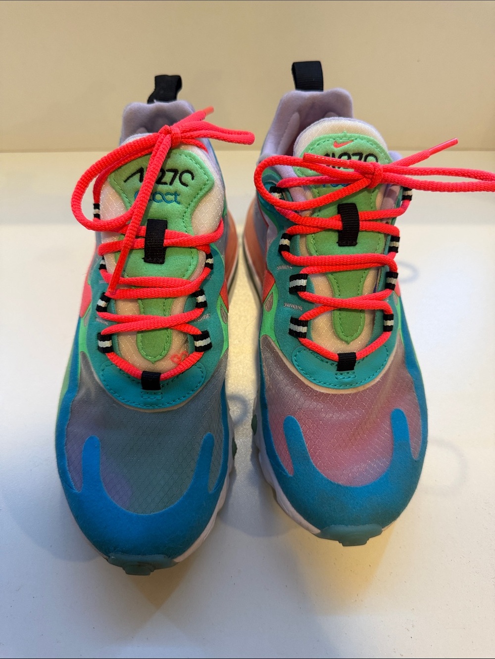 Nike Kids Teal, Pink & Neon Lace Sneakers